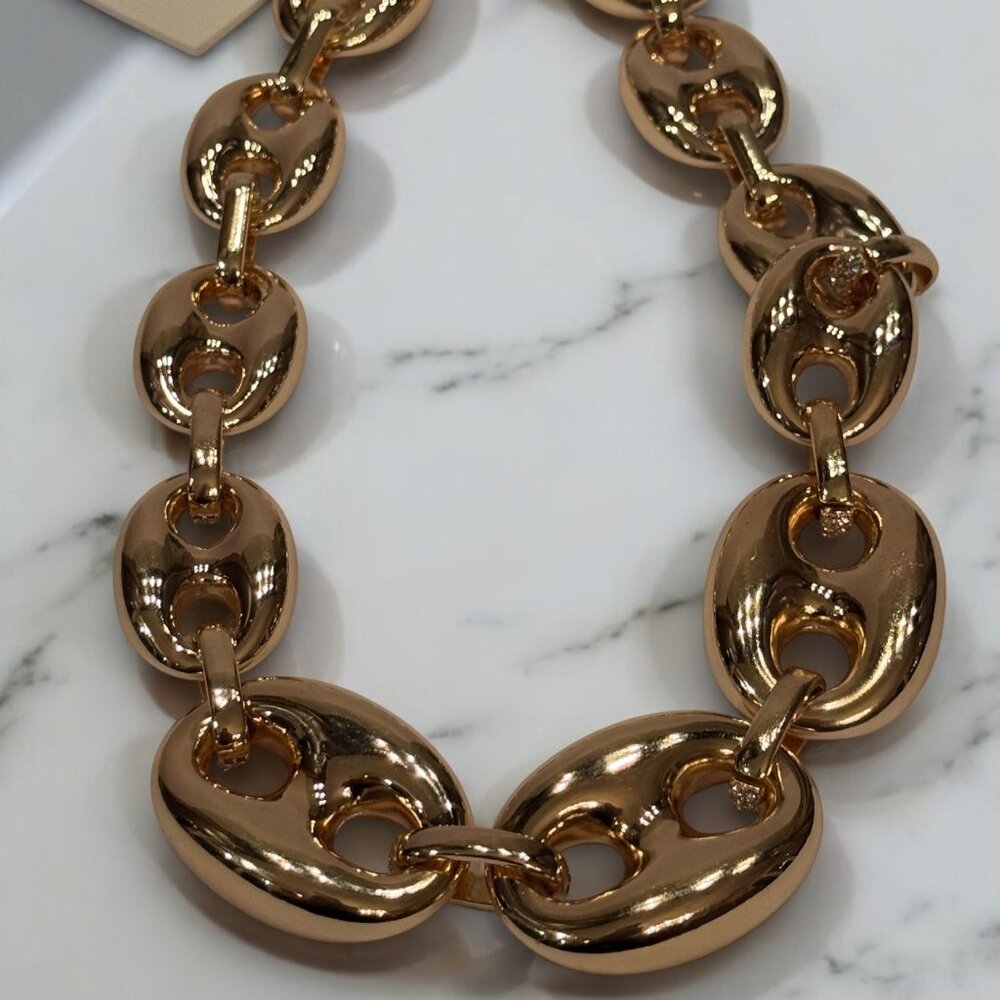 Song Of Style Gold Chunky Link Statement Necklace 17” + 3” Extender NWT - Picture 3 of 3